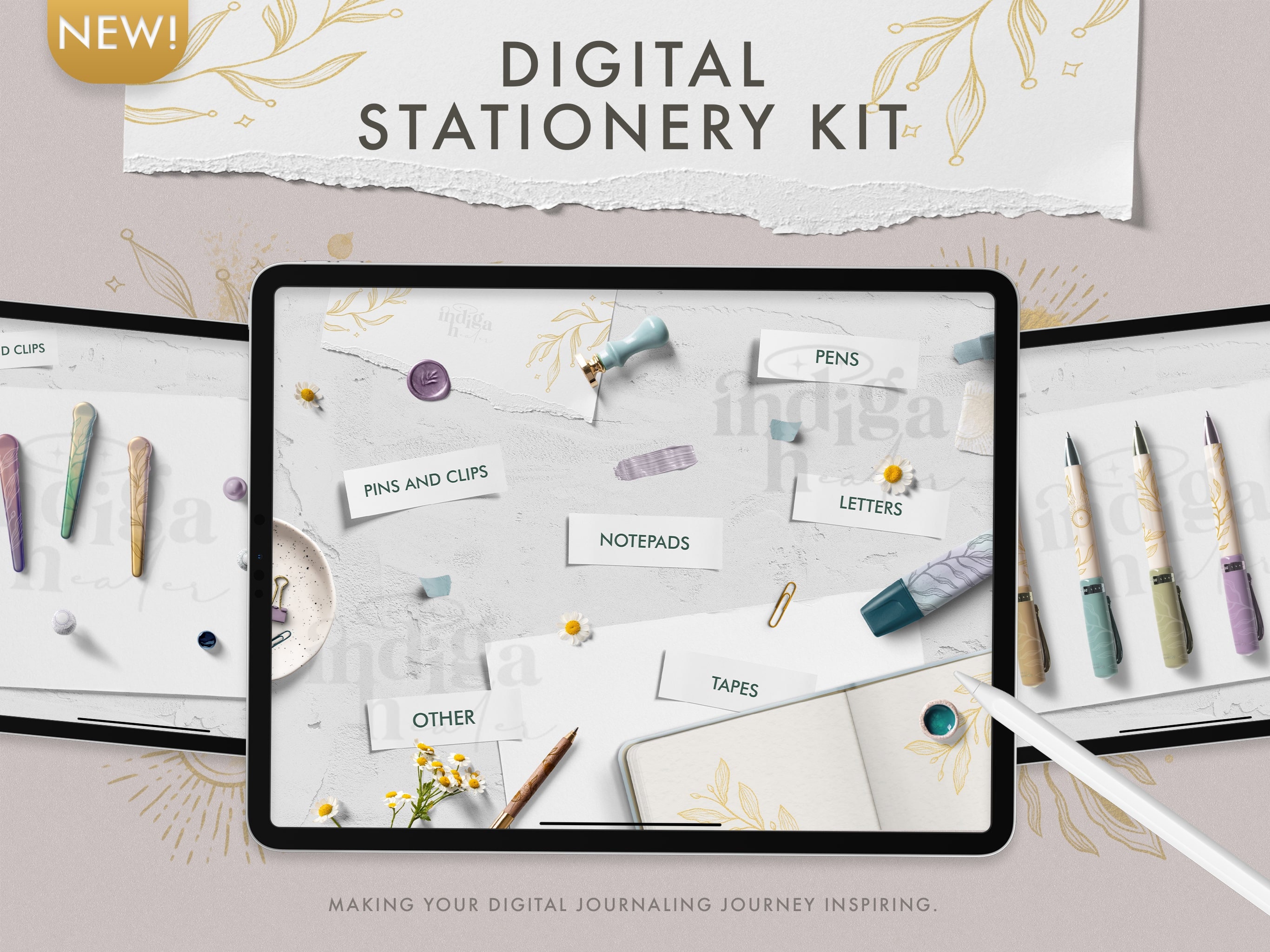 Self-care Digital Journaling Stickers Kit 2 — Indiga Healer - Digital  Stationery for creative souls