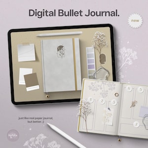 Digital &#39;Bullet&#39; Journal Soft Glow, Goodnotes Planner, Undated Digital Planner, Digital Bujo, Digital Stickerbook, Digital Journal