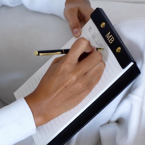 Personalized Notepad refillable with a matching pen, Custom Notepad, Refill Notepad, Monogram leather Notepad