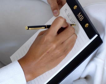Personalisierter Notizblock nachfüllbar mit einem passenden Stift, benutzerdefinierter Notizblock, Refill-Notizblock, Monogramm-Notizblock aus Leder