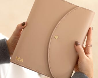 Personalized Leather Organizer,  Leather Portfolio for Planners/Notebooks, Monogrammed Document Holder, Stationery gift, Personalized gift