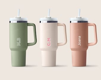 Copo personalizado de 40 onças com alça, copo de viagem de 40 onças, garrafa de água personalizada, garrafas de bebida, copo personalizado com nome, copo gravado