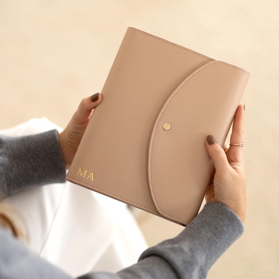Personalized Leather Organizer,  Leather Portfolio for Planners/Notebooks, Monogrammed Document Holder, Stationery gift, Personalized gift