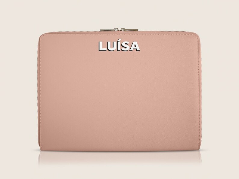 Personalised Saffiano Leather 13 inch Laptop Case, Macbook sleeve, Genuine Leather, Monogram with Name/Initials shops