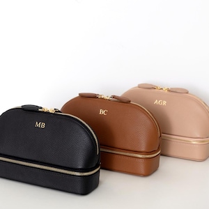 Gepersonaliseerde make-uptas en sieradendoosje, monogram make-uptasje, make-uporganizer, gepersonaliseerde sieradenetui, reissieradentas