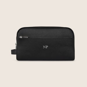 Personalized Men&#39;s Leather Toiletry Bag-Travel Dopp Kit-Personalized Wash Bag- Groomsmen gift, Husband, Father, gifts for dad, Xmas Gift