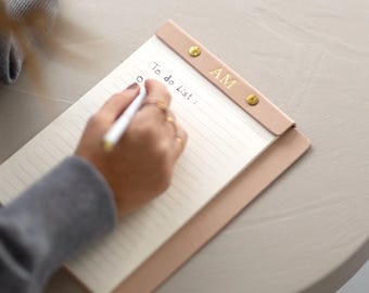Personalized Notepad refillable with a matching pen, Custom Notepad, Refill Notepad, Monogram leather Notepad