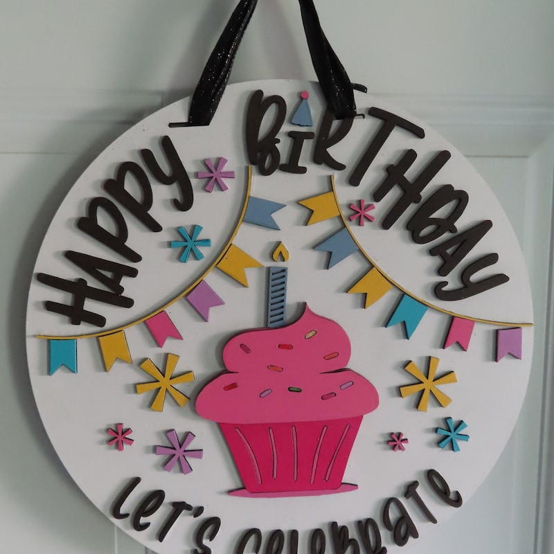 Happy Birthday Door Sign - Etsy