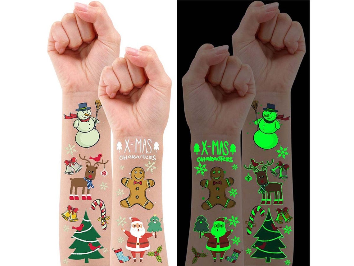 Luminous Christmas Temporary Tattoos for Party Decorations image 1