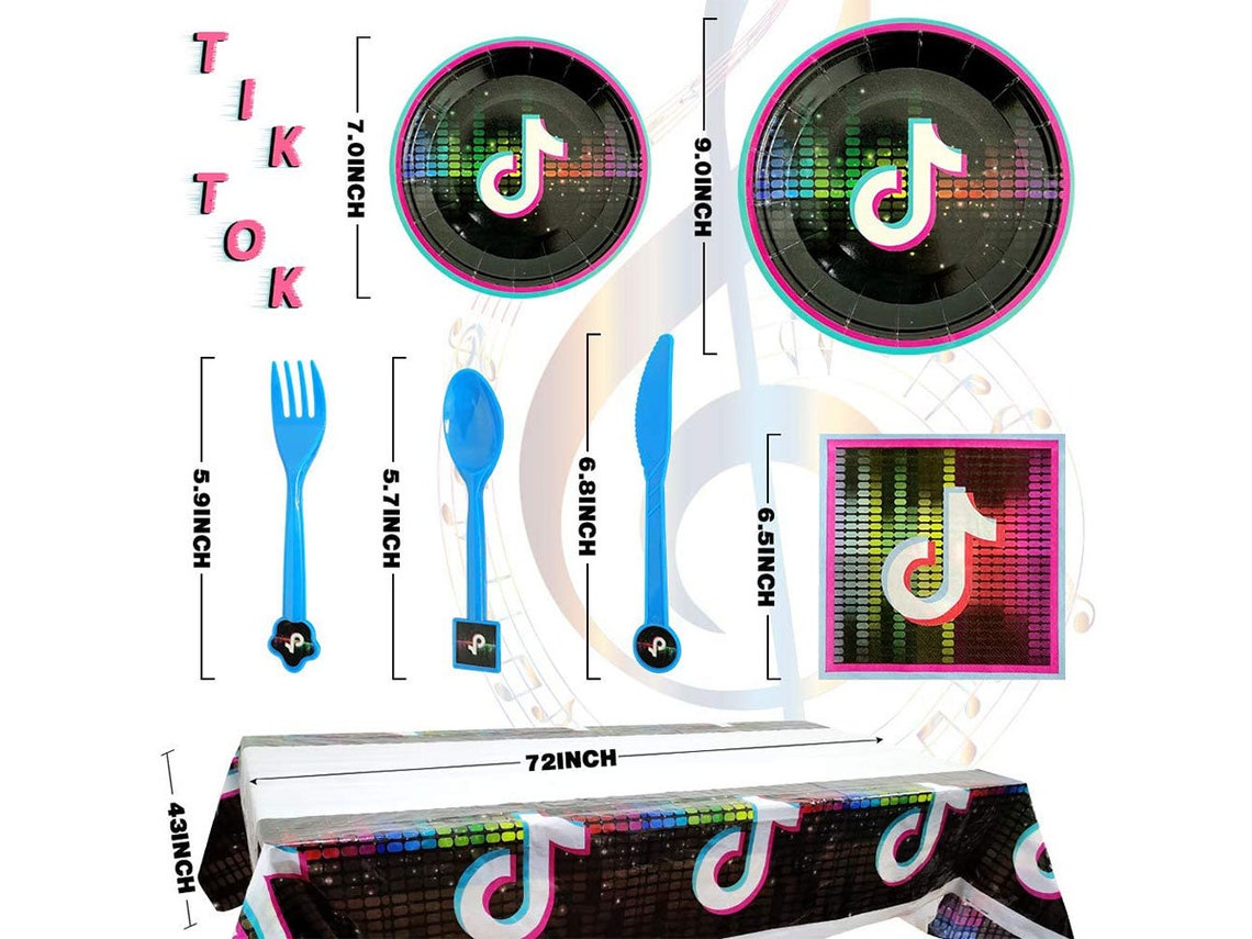 TIK TOK Party Suministros Conjunto Decoraciones KitsServes 12 Etsy