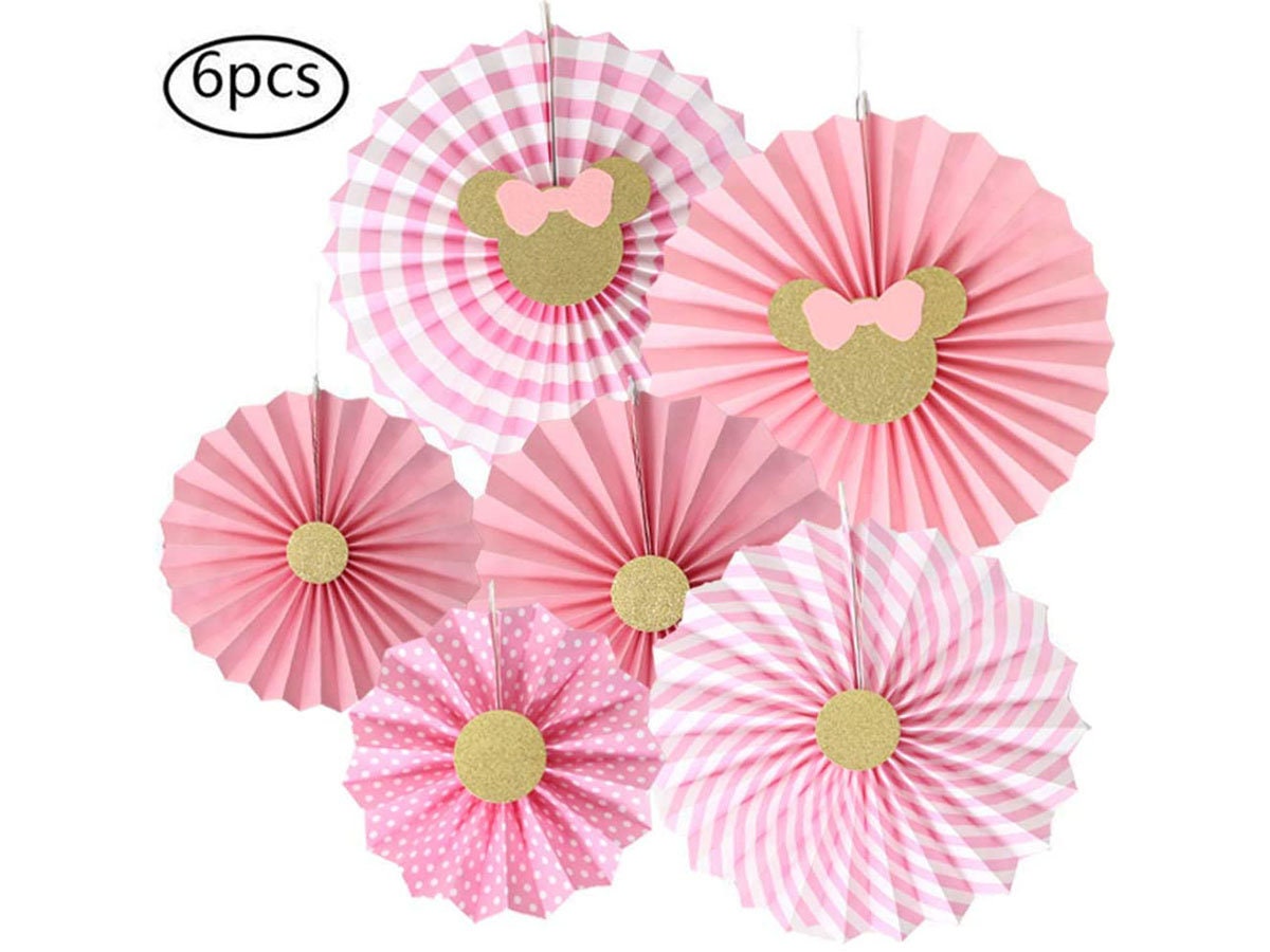 38pcs Minnie Mouse Party Supplies Decoration Pink and Gold Etsy