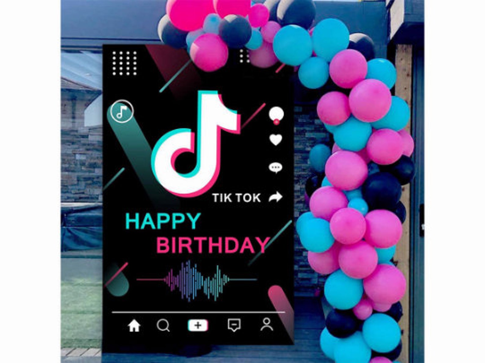 TIK Tok Backdrop for Girls or boys Birthday Sweet Party Etsy