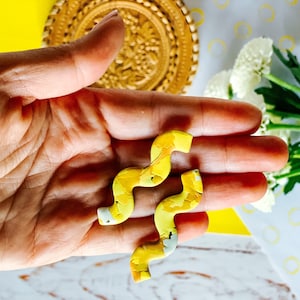 Sunshine Yellow Squiggle Earrings, Squiggly Earring, Handmade Polymer Clay, abstract statement earring, statement jewelry, wavy clay earring