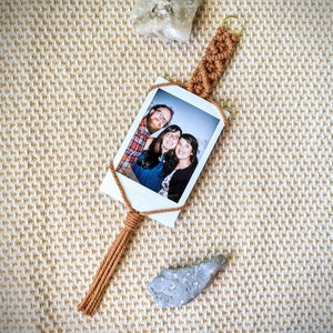 Macrame Picture Frame for Instax Mini - Photo Holder, Car Accessory, Boho Decor, Gift, Polaroid Style