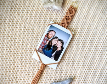 Macrame Picture Frame for Instax Mini - Photo Holder, Car Accessory, Boho Decor, Gift, Polaroid Style