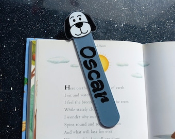 Personalised Dog themed bookmark, Stocking filler, gift, present, book mark, range of colours