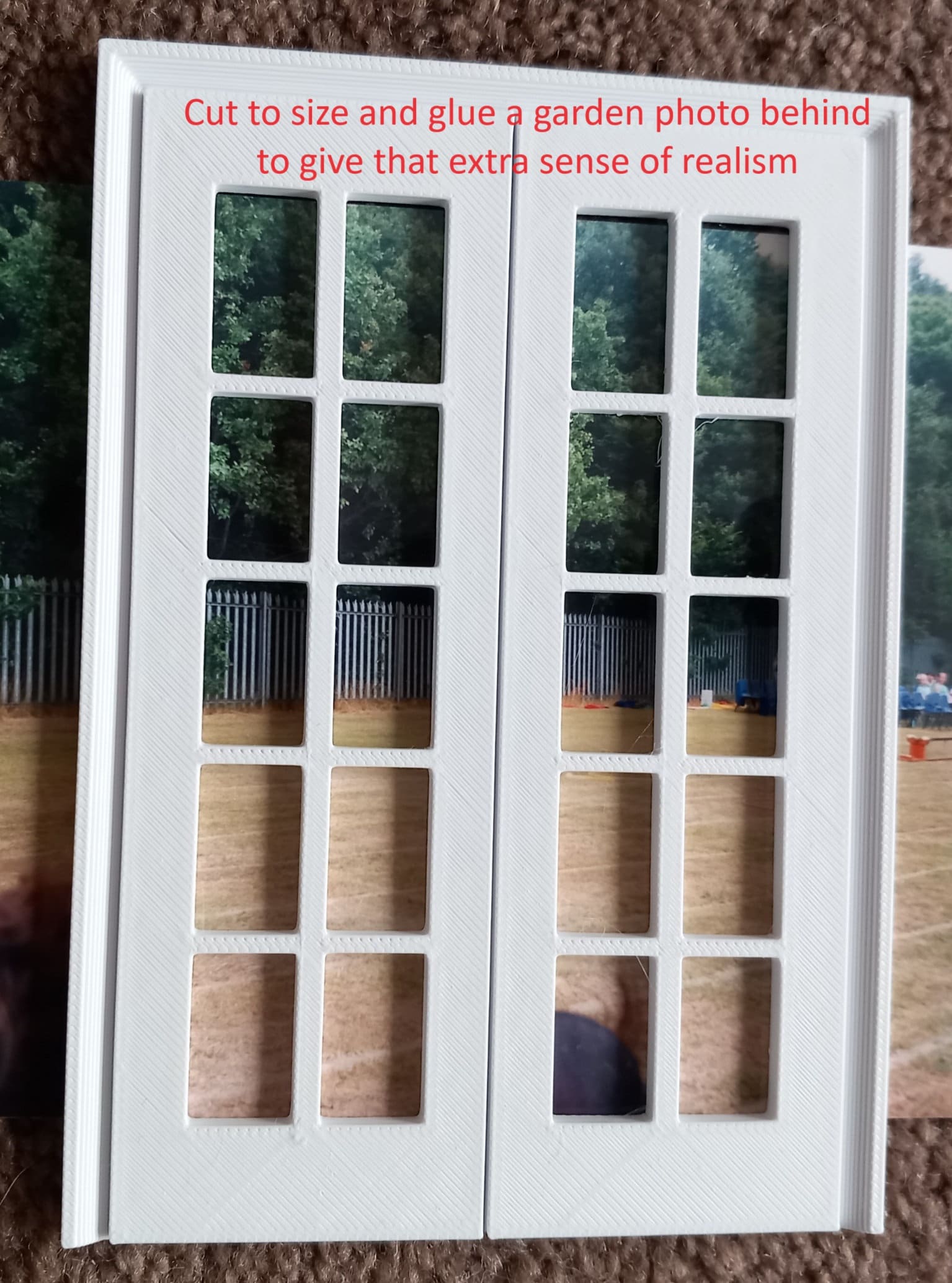 Dolls House False/fake French Doors, Custom Size, With Range of Colours ...