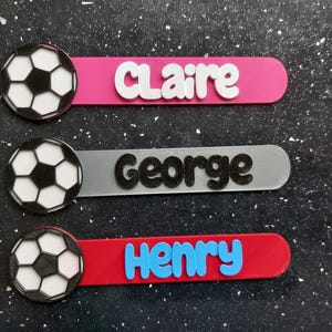 Personalised Football bookmark, Stocking filler, gift, present, book mark, range of colours