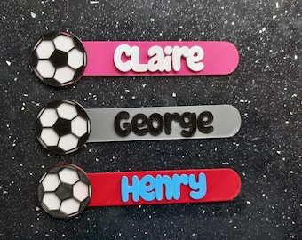 Personalised Football bookmark, Stocking filler, gift, present, book mark, range of colours