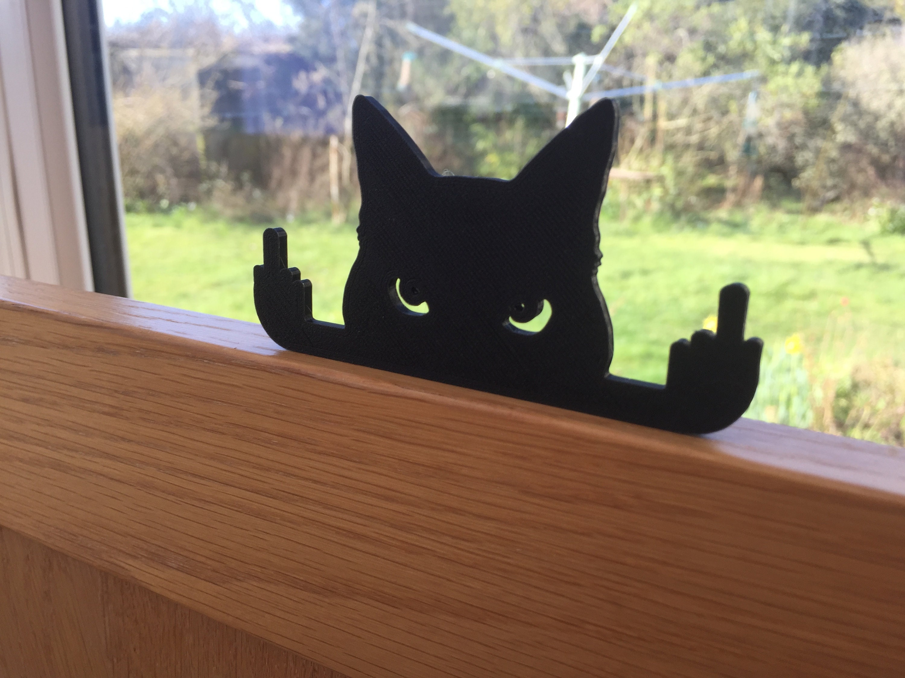 Novelty Cat Ornament Or Display On Door Or Wall