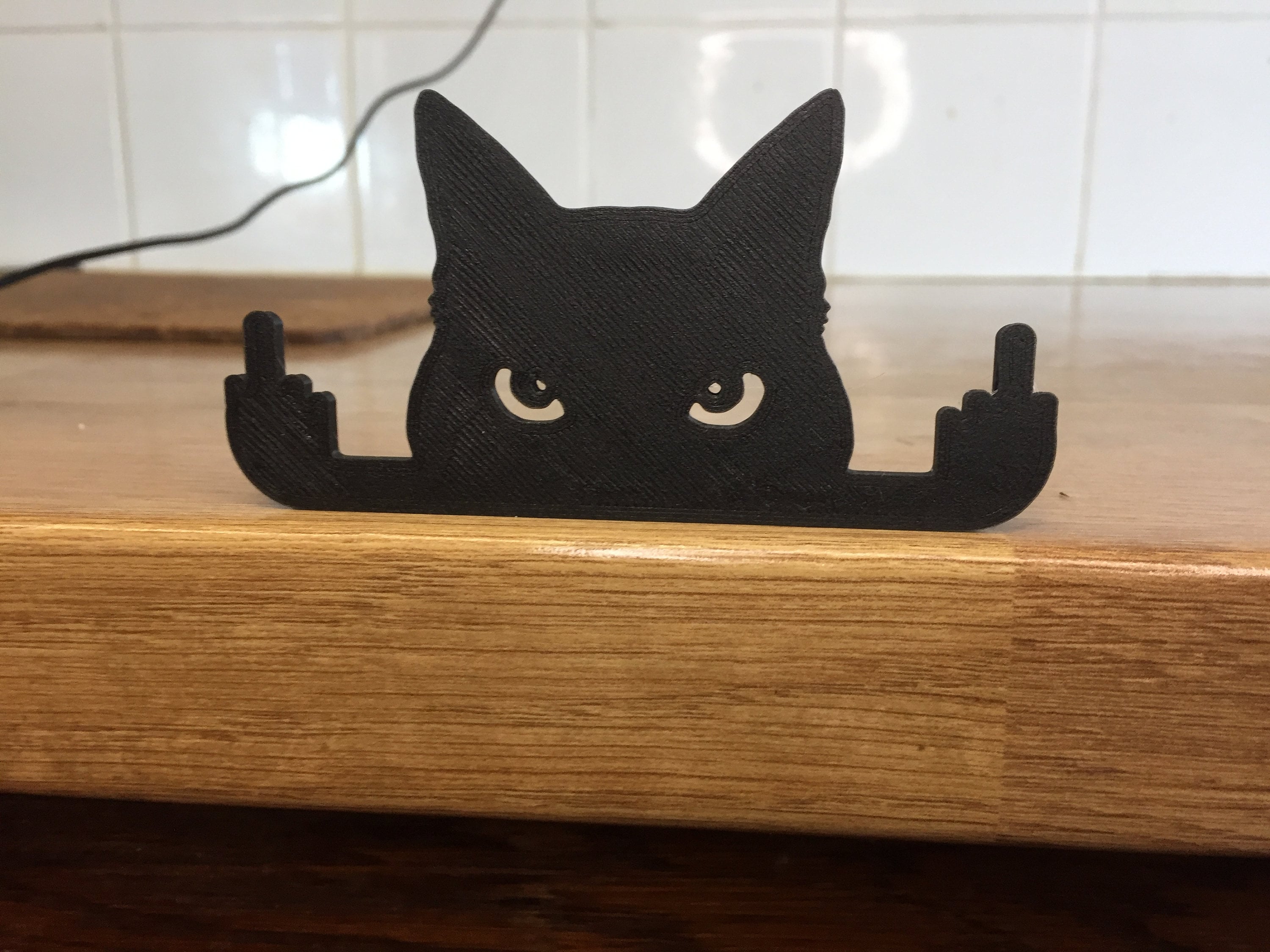 Novelty Cat Ornament Or Display On Door Or Wall