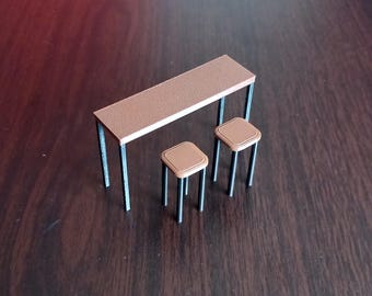 Dolls House 1:16 breakfast bar in a range of colours