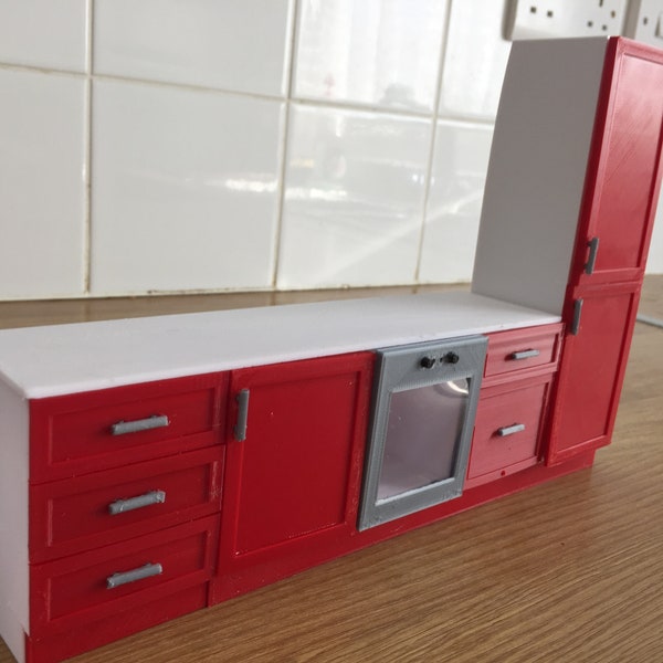 Dolls house fitted kitchens, 1:12, custom made.