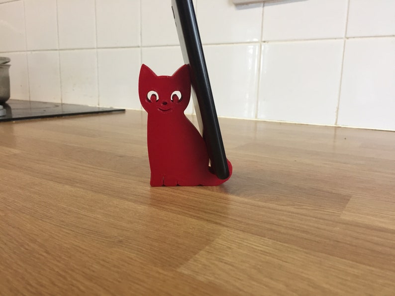 Cat Phone Stand, Mobile phone Holder iphone, ipad, android, tablet image 1