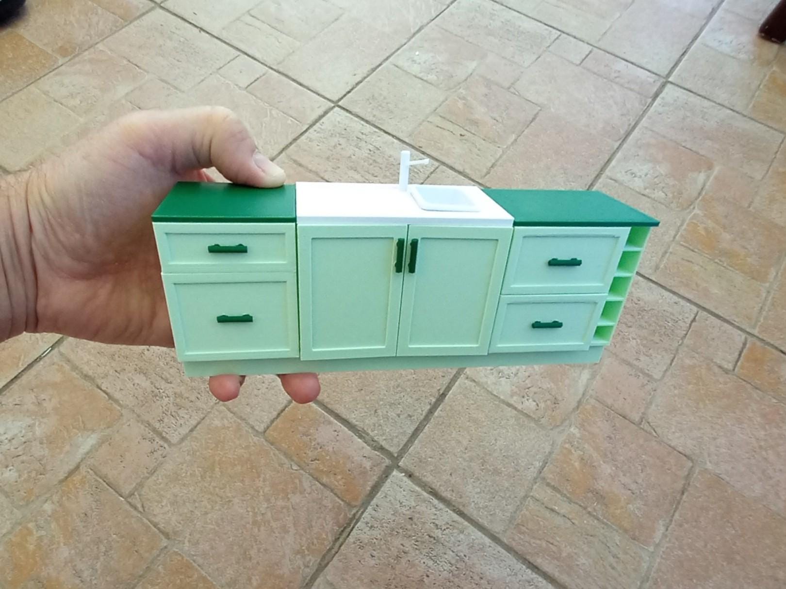 Dolls House 1:12 Kitchen Sink with draws, in a range of colours, Part of our fitted kitchen range.