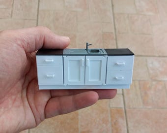 Dolls House 1:24 Kitchen Sink with draws, in a range of colours, Part of our fitted kitchen range.