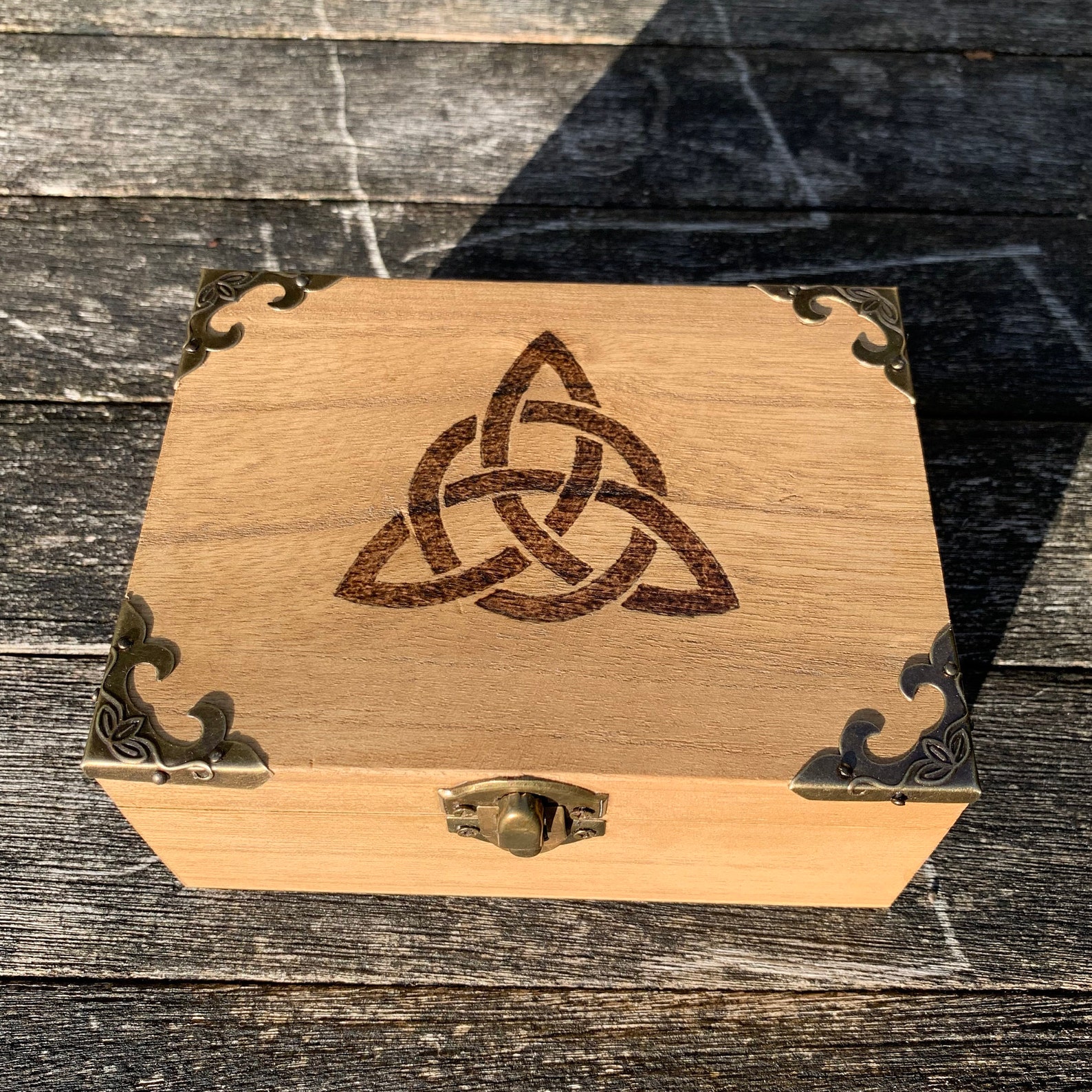 Celtic Wooden Keepsake Box Jewellery Box Celtic Knot Symbol Etsy