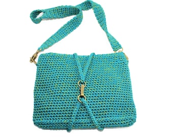 Häkeltasche aus Seilgarn petrol