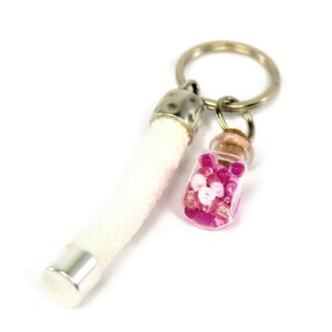 Keychain made of sail rope with glass vial