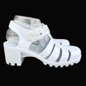 jelly chunky block heel sandals