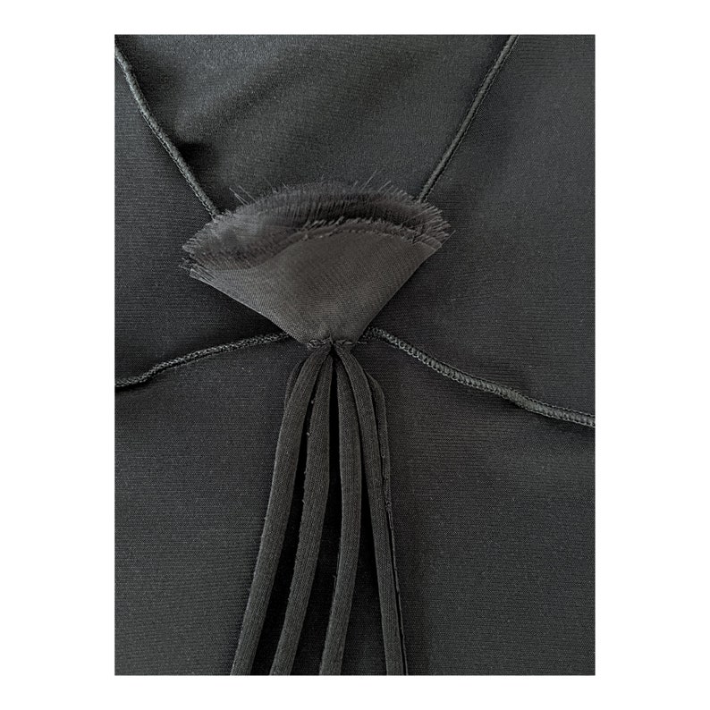 y2k vintage black asymmetrical bodycon party evening dress ruffled hem, french vintage dress, size small/medium zdjęcie 8