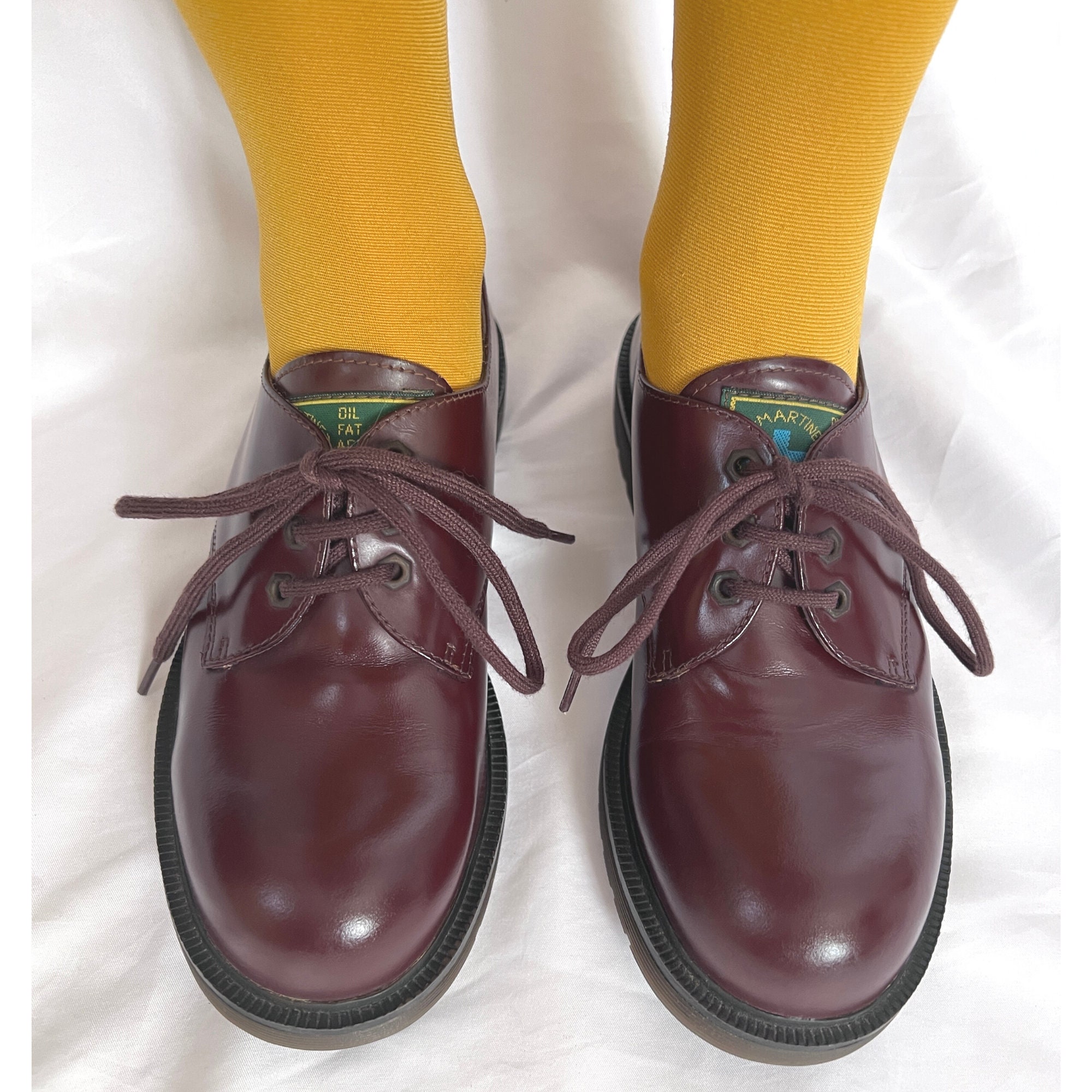 Dr. Martens バーガンディ オックスフォードシューズ Vintage Burgundy Leather Oxford Shoes, Derby Shoes Women