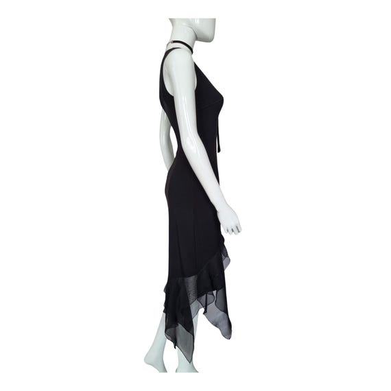 sleeveless draped front asymmetric hem dress Hayley Black One Shoulder Dress