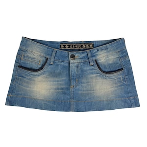 Low Waist Mini Denim Skirt Blue Jean Skirt Y2k Mini Party