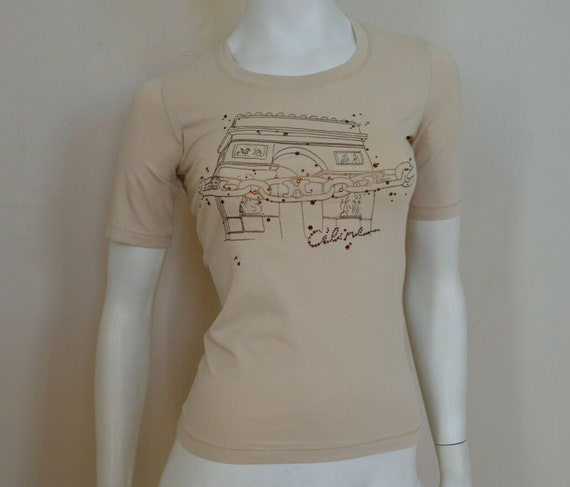 CELINE Vintage Top T-Shirt Size S, Arc De Triomphe