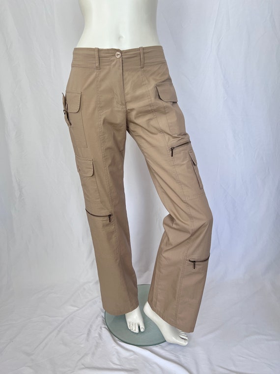 Y2K Light Gray Low Rise Cargo Pants (S)