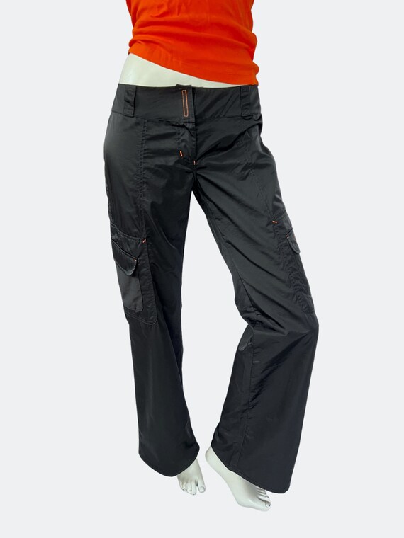y2k low rise cargo pants, vintage y2k black low waist… Gem