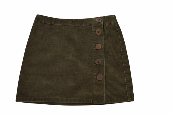 90s Vintage Burberry Corduroy Mini Skirt, Side But