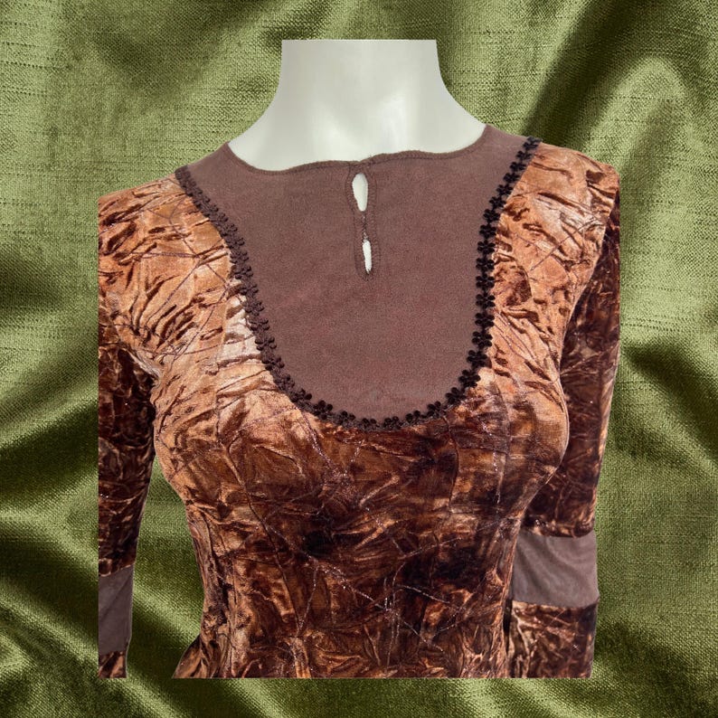 Y2K Tie Dye Bell Sleeve Crushed Velvet Top, Fairy Grunge Top, Pixie