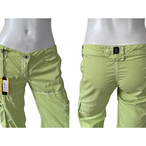Pantalones cargo de tiro bajo de color verde muerto Y2K, pantalones utilitarios de pierna ancha, pantalones acampanados de tiro bajo, pantalones cargo, ropa de calle Y2K