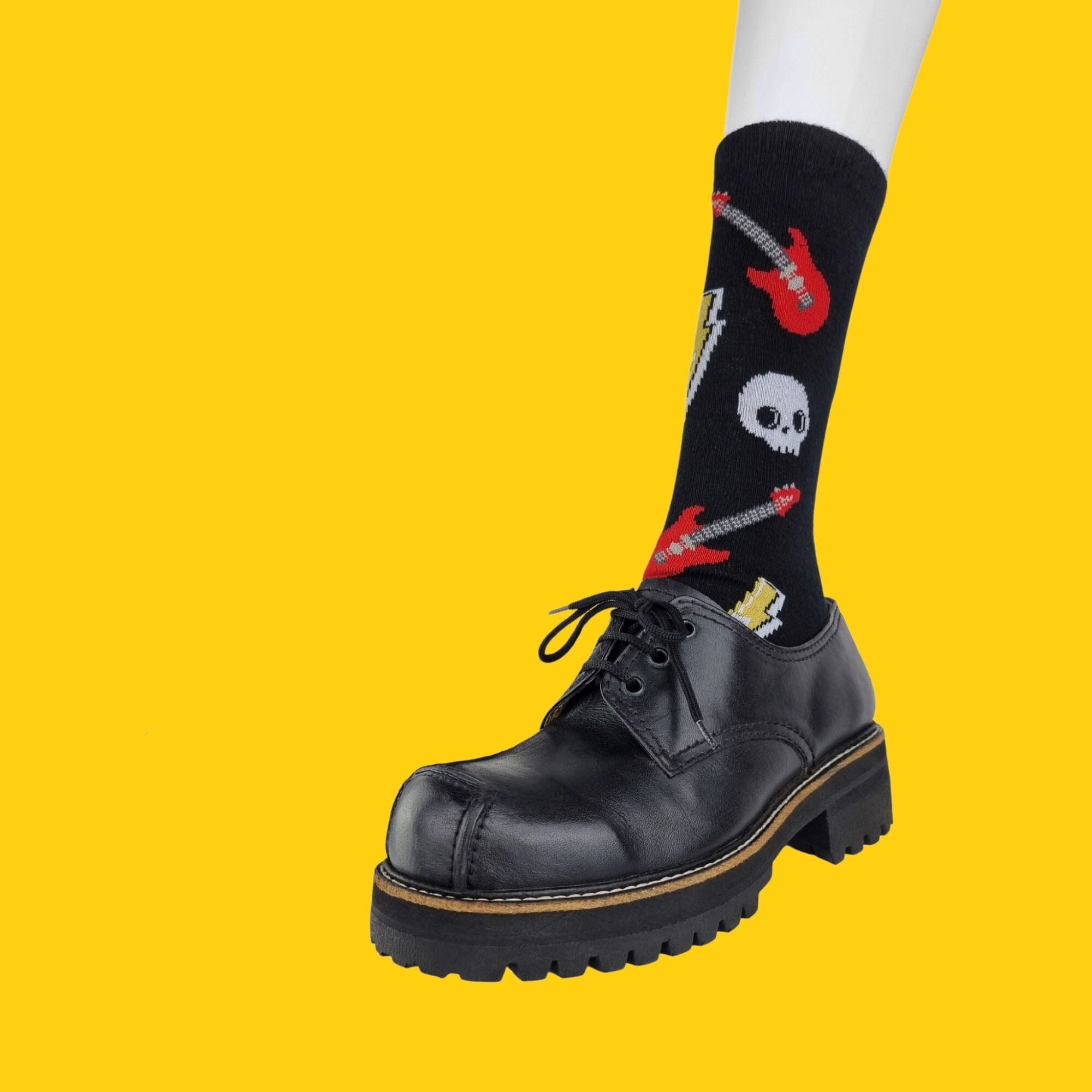 Black chunky oxfords best sale