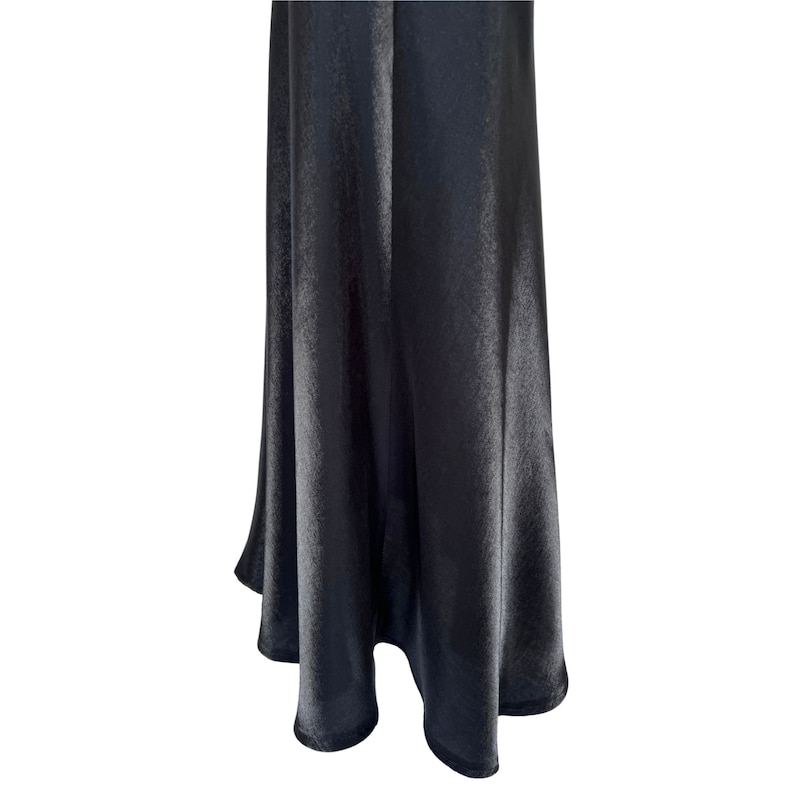 Vintage 90s Metallic Black Maxi Slip Dress w/ Matching Shawl, Cocktail Prom Formal Gown, Rhinestone Applique Dress, French Vintage Dress zdjęcie 7