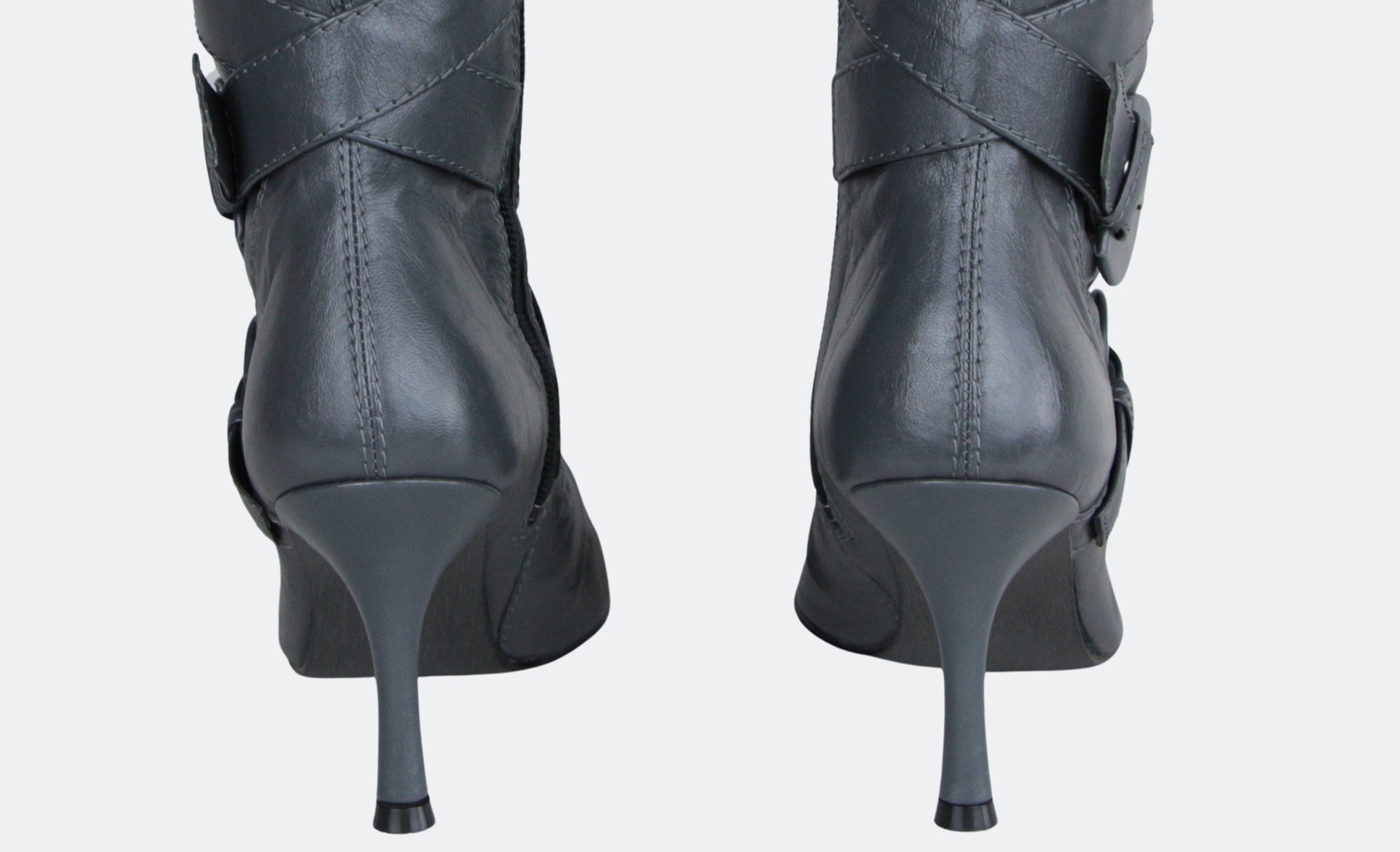 靴 00s real leather heel boots 00s Y2K Leather High Heel Pointed Toe Boots, Vintage 2000s