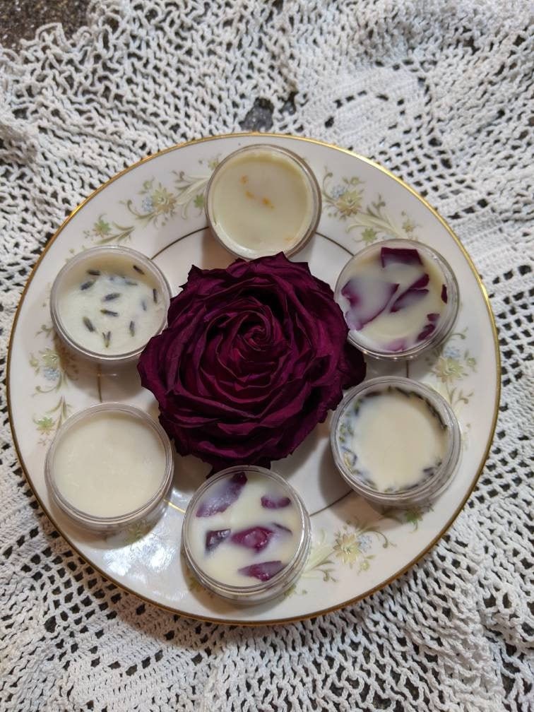 100 Organic Flower Lip balm with Flower petals Natural Etsy