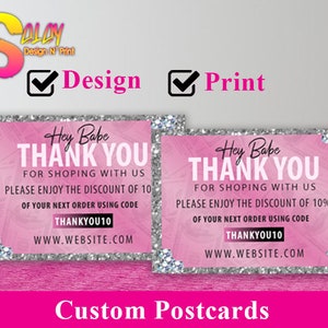 Custom Printed Postcards with Your Logo – Personalized Thank You Cards for Beauty Brands – Custom Business Cards for Small Business Owners