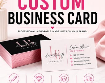 Custom Business Cards | Beauty Hair Boutique Branding, Matte or Glossy (Both Sides)
